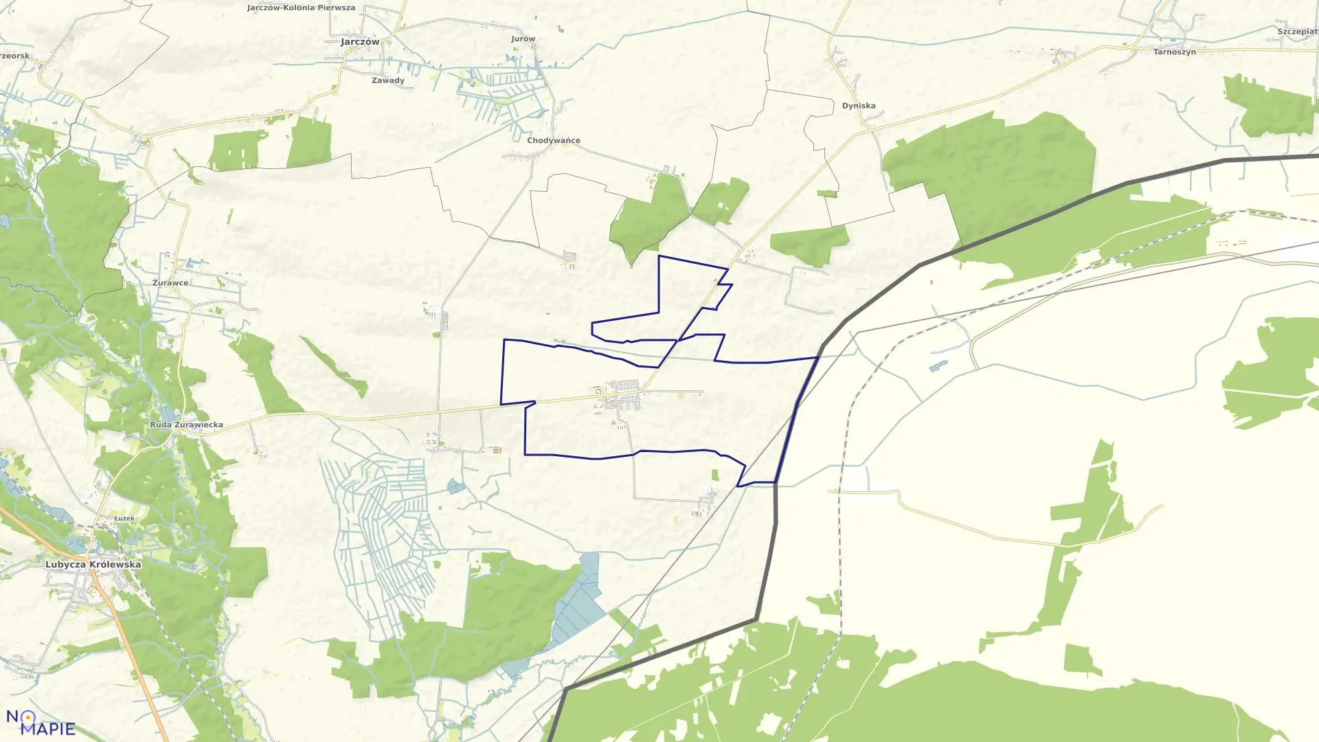 Mapa obrębu Machnów Nowy w gminie Lubycza Królewska