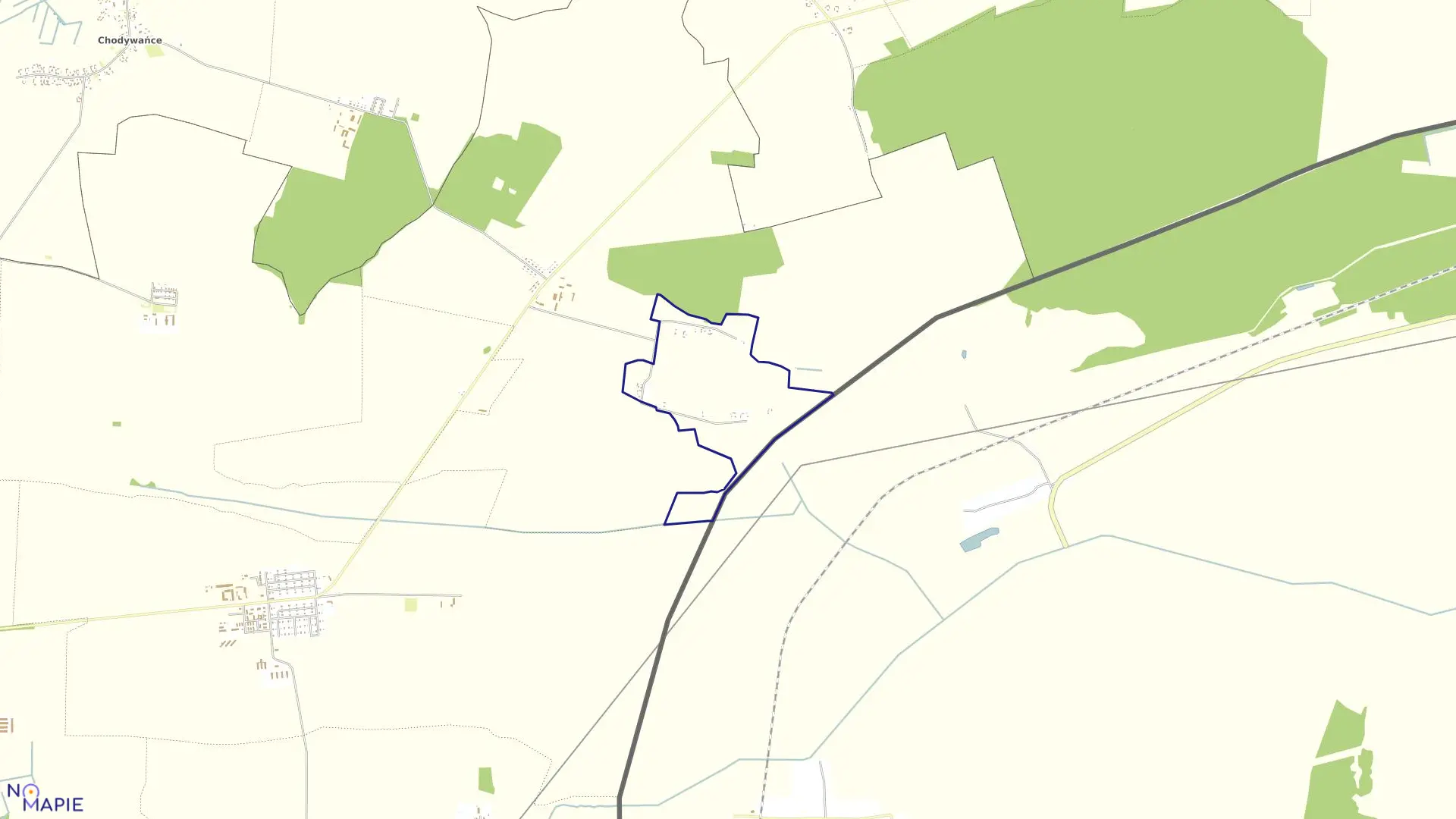 Mapa obrębu Myślatyn w gminie Lubycza Królewska