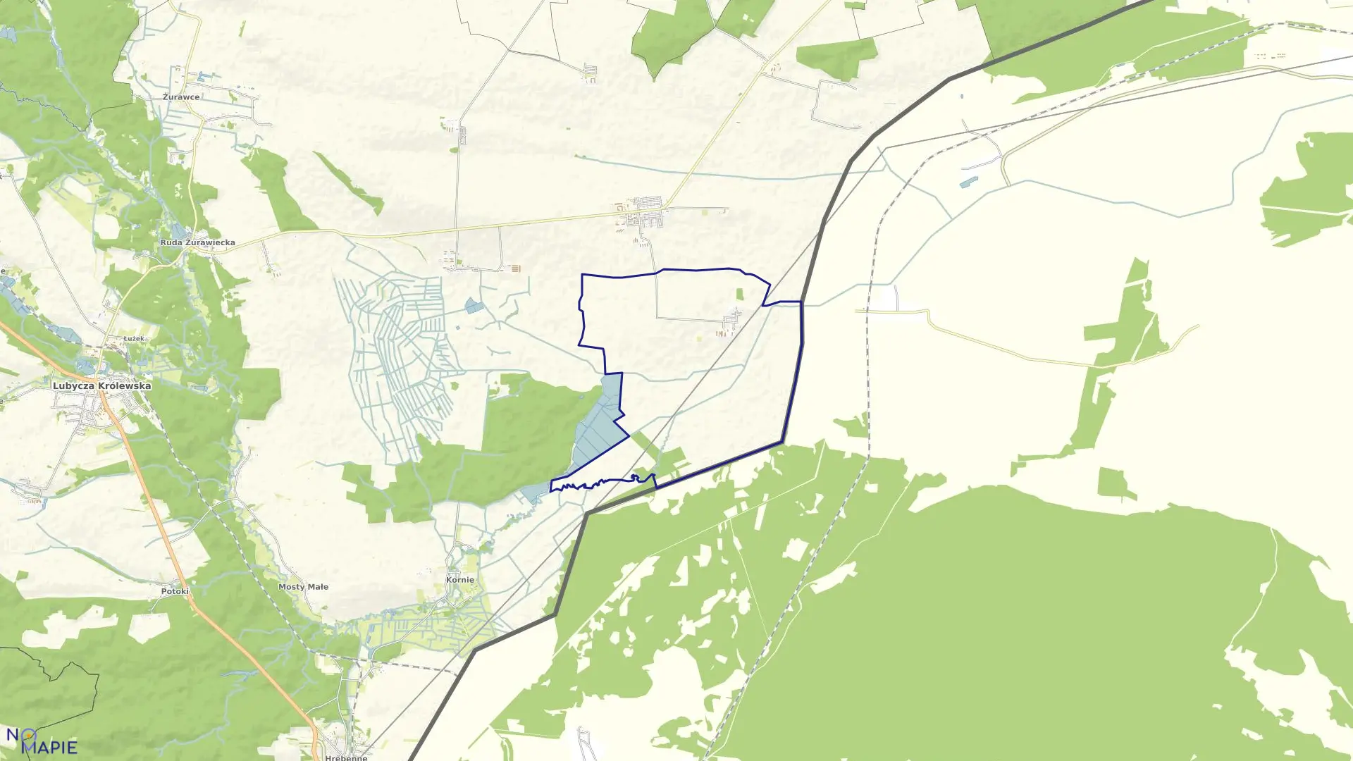 Mapa obrębu Wierzbica w gminie Lubycza Królewska